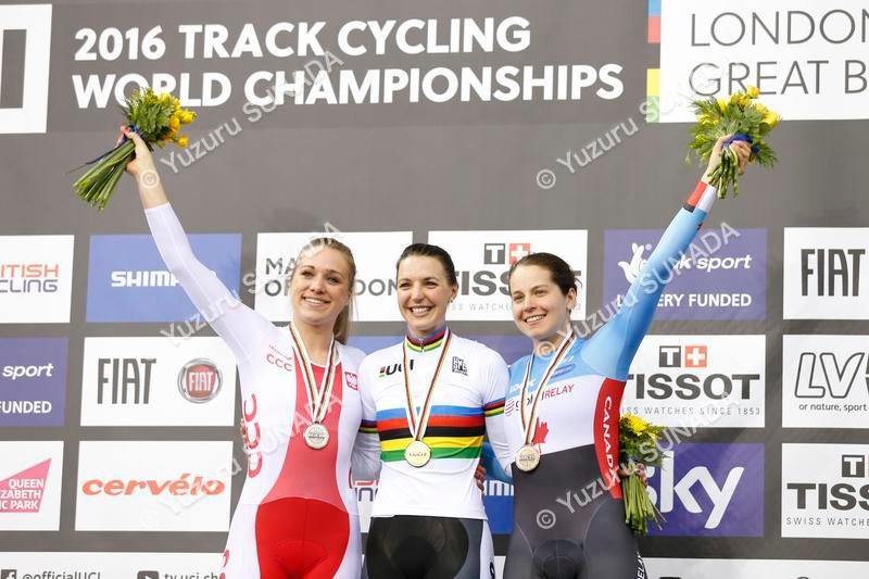 2 March 2016 Track World Championships (London, UK) Women Individual Pursuit Finals 1st : WIASAK Rebecca (AUS) 2nd : WOJTYRA Malgorzata (POL) 3rd : FOREMAN-MACKEY Annie (CAN) Photo : Yuzuru SUNADA