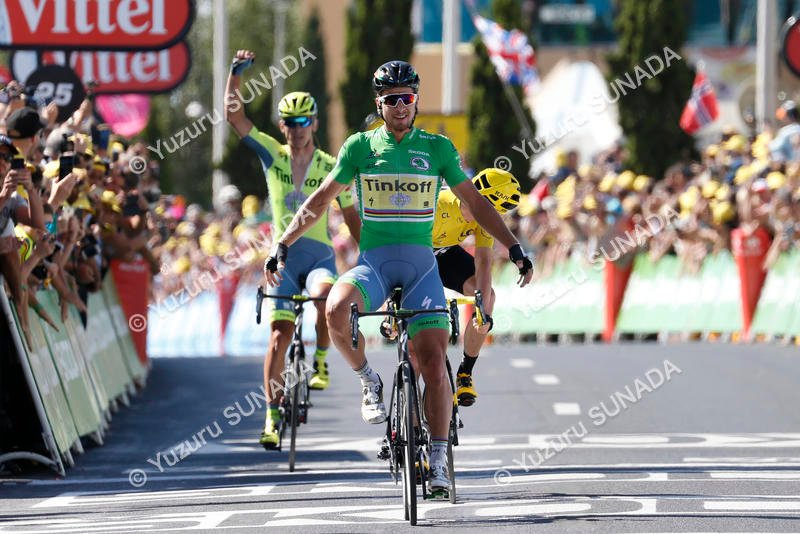 13 July 2016 103rd Tour de France Stage 11 : Carcassonne - Montpellier 1st : SAGAN Peter (SVK) Tinkoff, Maillot Vert Photo : Yuzuru SUNADA